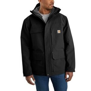 Carhartt Super Dux Coat Mens Large Tall Black Hooded Insulated Parka Workwear